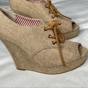 Anthropologie Wedge Heel Peep Toe Shoes